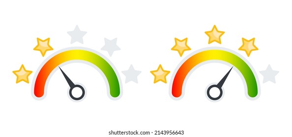 Rating scale. Service Rating signs. Service satisfaction stars. Vector icons