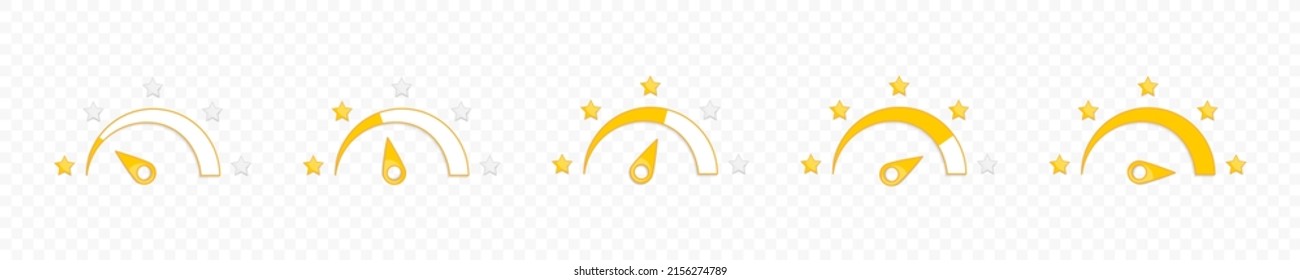 Rating scales. Rate icons. Feedback survey. Rating scale with stars. Customer review. Isolated vector illustration. Vector EPS 10