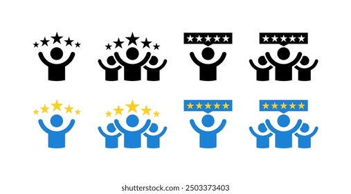 Iconos de conjunto de clasificación. Silueta y estilo plano. Iconos del vector.