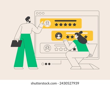 Rating site abstract concept vector illustration. Rating website, professional rank site, product review page, marketing tool, user voting and feedback, competitive analysis abstract metaphor.