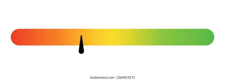 Rating slider with black arrow indicator. Feedback slider or level scale for rating happy neutral sad angry emotions. Gradient expression levels. Colored rating levels. Vector illustrations. svg