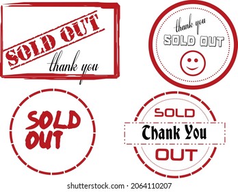 Rating Sold Out Stamp Badge Emblem Logo for Done Deal Buy Sell Product Online Store logo design