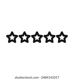 Rating star icon black and white vector sign