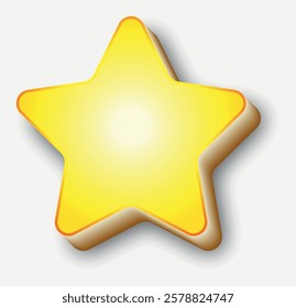 Rating Star icon. Nice illustration of a 3d look yellow star on white background. Star vector collection. Modern simple stars- good us for rating Vector illustration