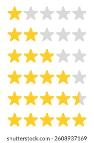Rating star icon set, feedback icons. rating and feedback icons in white background. Star, rating star, icon, symbols, vector.