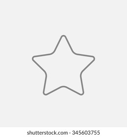 Icono de la línea estrella de clasificación para web, móviles e infografías. Icono vector de gris oscuro aislado en fondo gris claro.