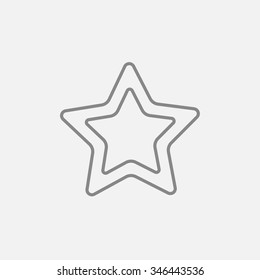 Rating Star Line Icon für Web, Mobile und Infografiken. Vektorgrafik, dunkelgraues Symbol einzeln auf hellgrauem Hintergrund.