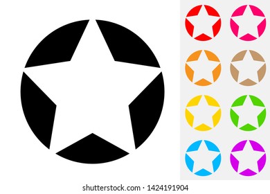 Rating Star. Negative Space Icon