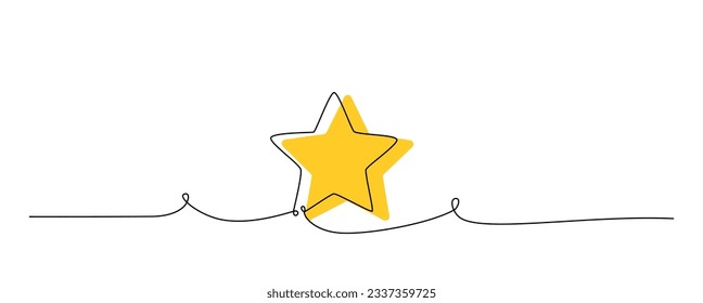Rating-Stern eine einzige Hand Ziehlinie. Vektorgrafik einzeln auf weißem Hintergrund für Design Top-Review-Feedback-Website Bar, Restaurant, Hotel, Abstimmung. Bearbeitbarer Strich. EPS10