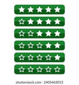 Estrella De Calificación En Forma De Rectángulo Verde Desde Cliente De Baja A Alta Revisión
