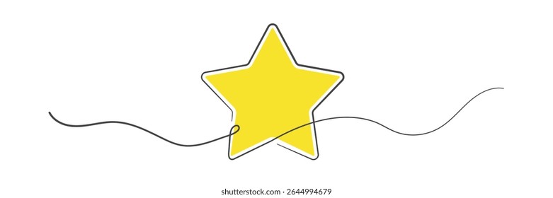Rating Star Thin Line Drawing. Business use concept. Vector illustration