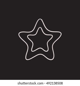 Rating star vector sketch icon isolated on background. Hand drawn Rating star icon. Rating star sketch icon for infographic, website or app.