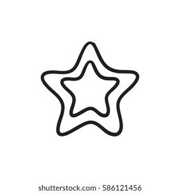 Rating star vector sketch icon isolated on background. Hand drawn Rating star icon. Rating star sketch icon for infographic, website or app.