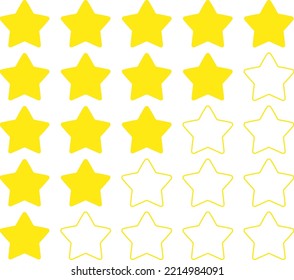 Rating stars or 5 rate review vector web ranking star signs. Vector illustration