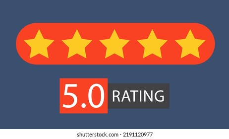 Rating stars badges. 5 stars rating. User reviews and feedback concept. Vector illustration.