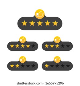 Rating Stars Badges On A White Background. Vector Illustration.