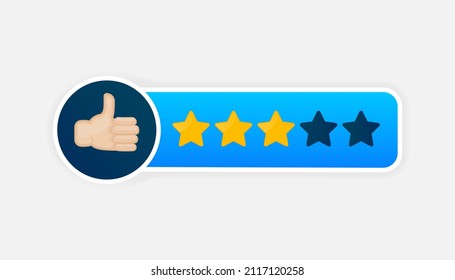 Rating stars badges on a white background. Vector illustration