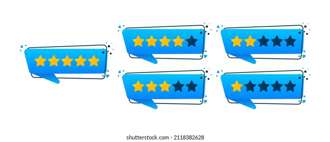 Rating stars badges on a white background. Vector illustration