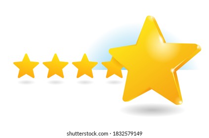 Rating stars in creative 3D decoration - motivation for positive feedback