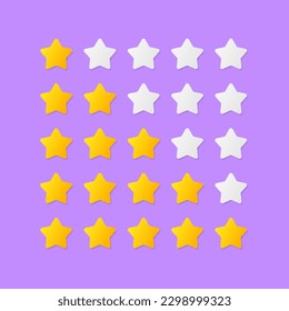 Rating stars. Flat, color, stars. Vector illustration.