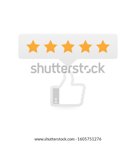 Rating stars. Flat design. User reviews, rating, classification concept. Enjoying the app. Rate us. Vector illustration.