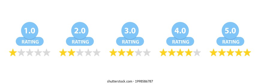 Rating Stars . Flat Design. Vector Illustration