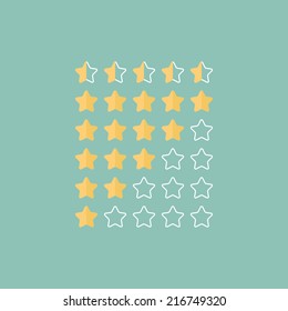 Rating stars. Flat design. Vector illustration