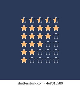 Rating stars. Flat design. Vector illustration