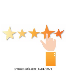 Rating Stars Flat Design Vector Illustration