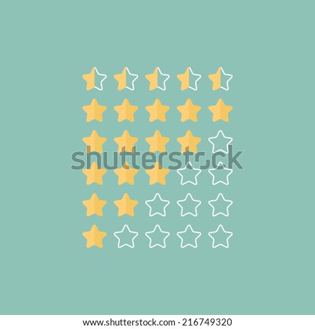 Rating stars. Flat design. Vector illustration