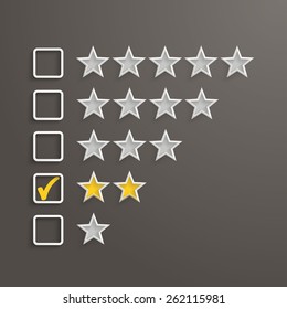 Rating stars with frames on the dark background. Eps 10 vector file. 