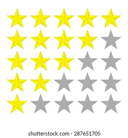 Rating stars. Glossy stars. Best rating.