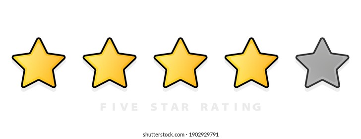 Rating stars icon. Level of satisfaction rating. Set of star icons. Positive feedback concept. Vector on isolated white background. EPS 10