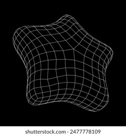 Rating stars icon for review product. Wireframe low poly mesh vector illustration