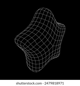 Rating stars icon for review product. Wireframe low poly mesh vector illustration