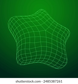 Rating stars icon for review product. Wireframe low poly mesh vector illustration