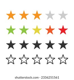 Rating Stars Icon Set Vector Design.