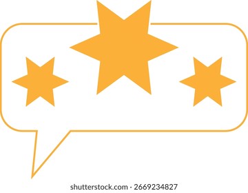 Sterne in Sprechblasen-Vektorsymbol