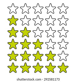 Rating stars isolated on white. Vector illustration.