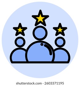 Rating stars line icon. Thumbs-up hand sign. User ranking symbol. Quality design element. Editable stroke. Linear style rating stars icon.