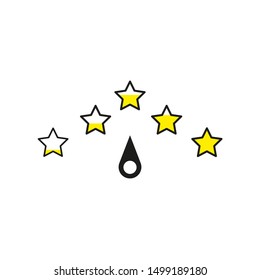 Rating stars on white background.Vector illustration