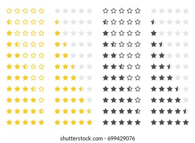 Set Of A Rating Stamp Badge Hotel Rating Vector Illustration Stock