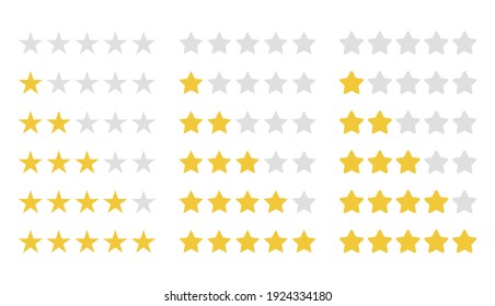 rating stars set, customer feedback five star template