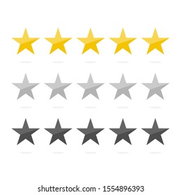 Rating Stars Set Gold And Silver Line For Classification Level Business Or Quality. Vector Illustration