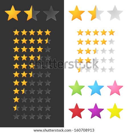 Rating Stars Set. Vector