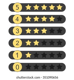 Rating stars set vector illustration isolated on white background