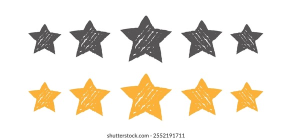 Rating stars signs web review vector illustration isolated on white background.Two different color version of design elements