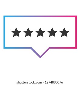 rating stars in speech bubble
