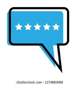 rating stars in speech bubble