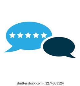 rating stars in speech bubble